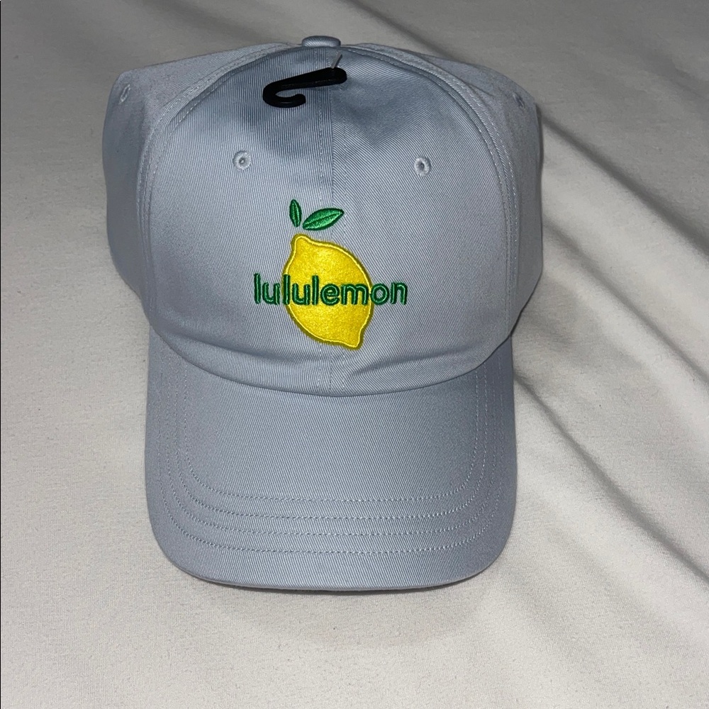 lululemon athletica unisex Light Blue Hat with Lemon Design